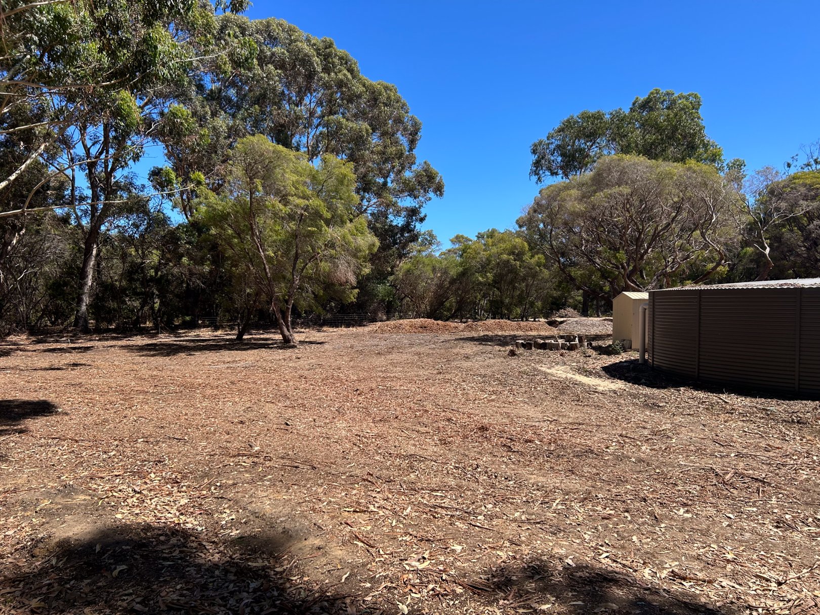 Bush block with shed